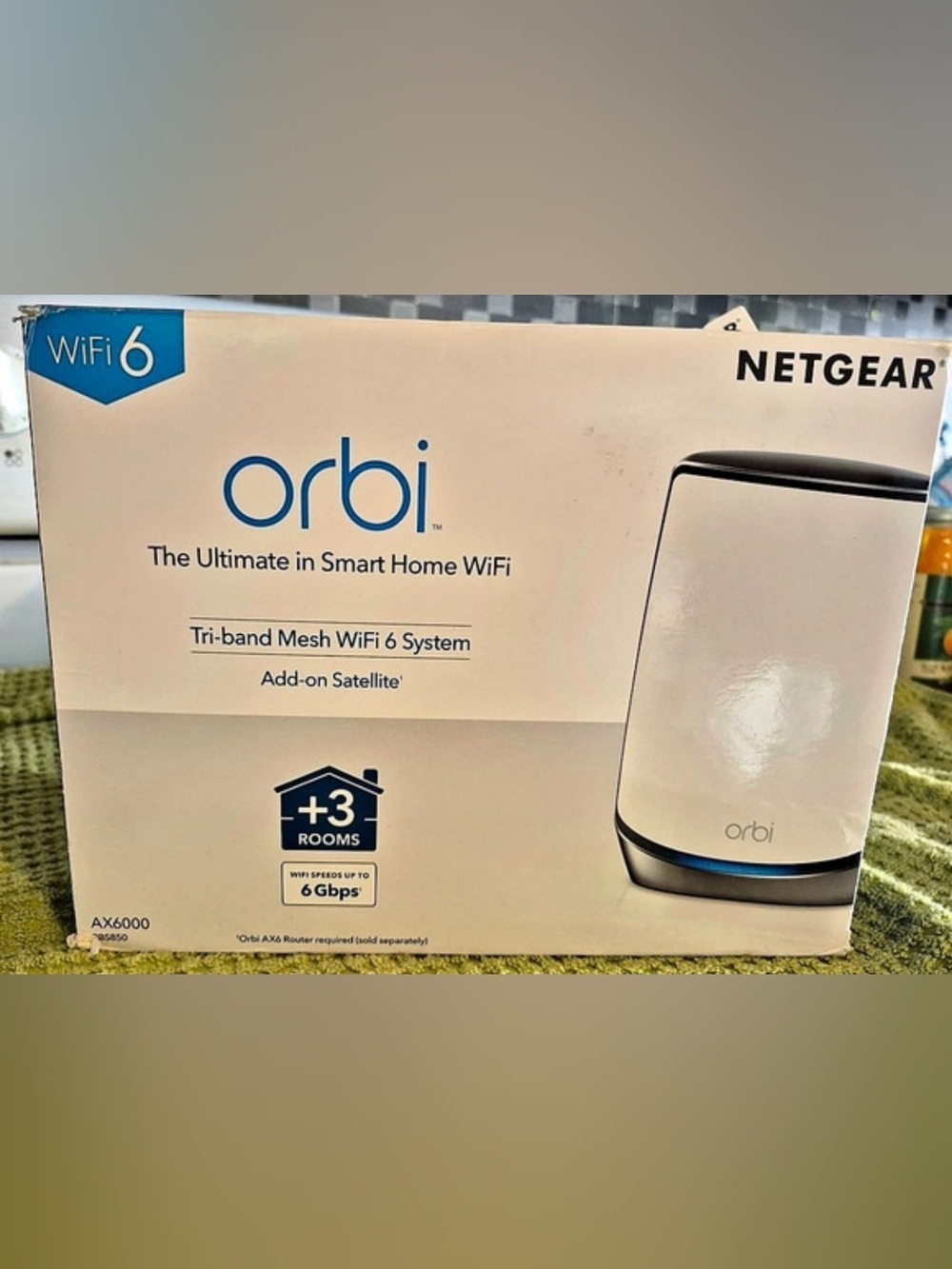 NETGEAR Orbi RBS850 AX6000 Tri-Band Mesh WiFi 6 Add-On Satellite – Open Box NEW